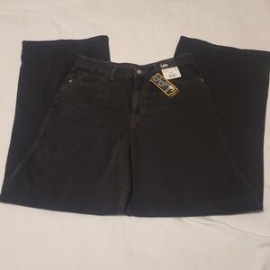 Lee Black Wide Leg Jeans Size 10m